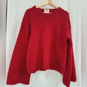 By Malene Birger Vibrant Red Crew Neck Sweater